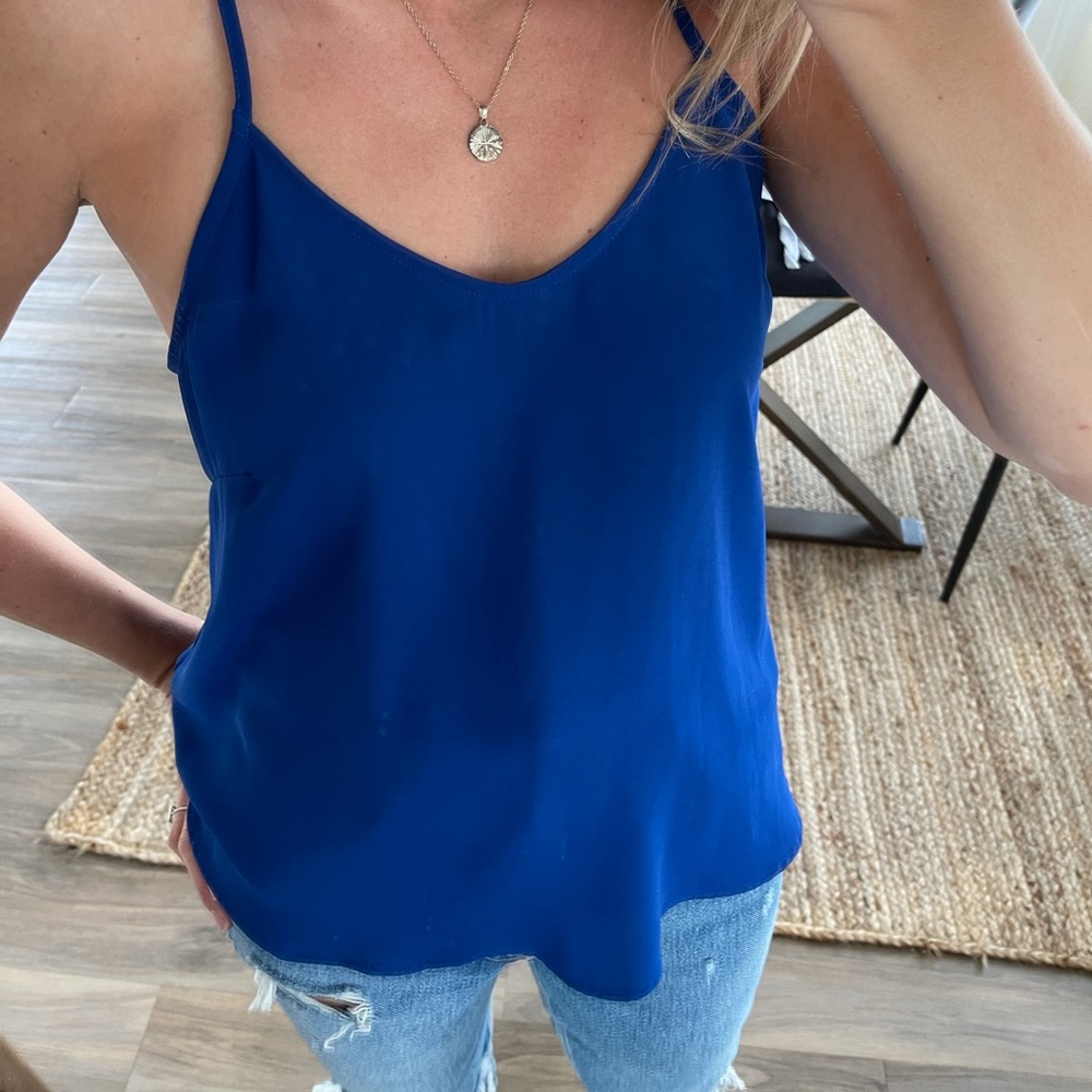 Flowy Tanktop Camisole Blouse in Royal Blue